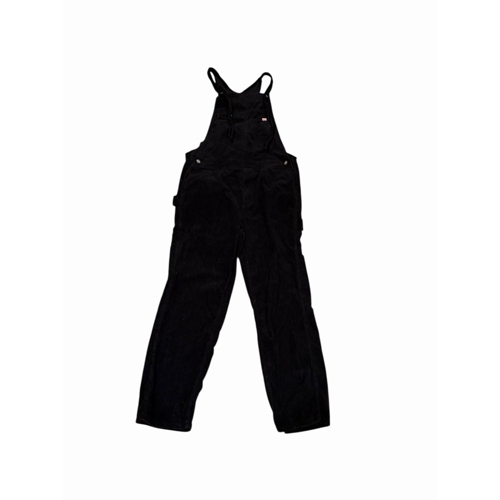 Rare Chums Black Corduroy‎ Overalls Pocket Streetwear Sz Large L